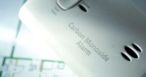 Close-up shot of carbon monoxide detector