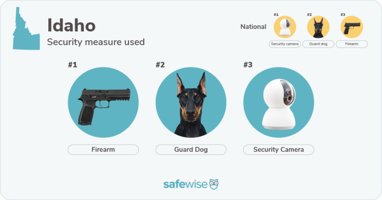 Security measures used most in Idaho: firearms, guard dogs, security cameras