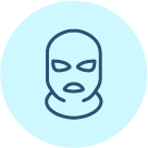 Burglar Icon on a celeste blue color circle