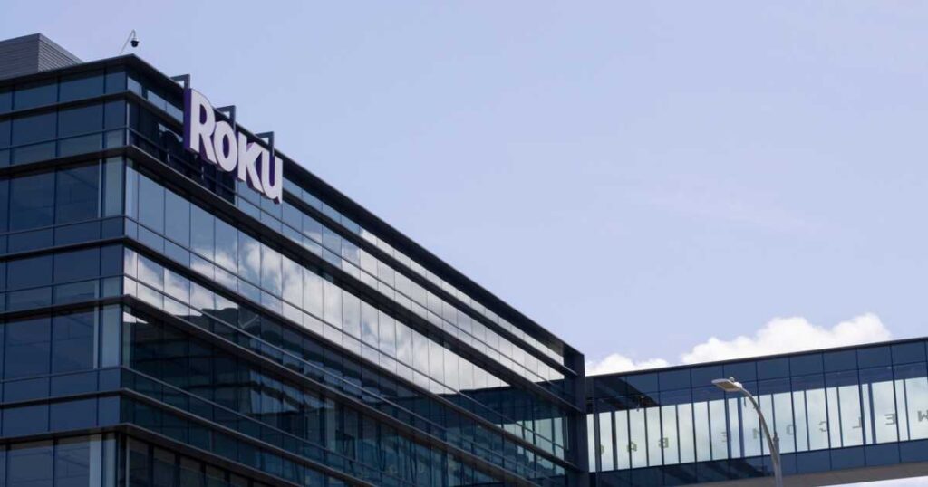 Apr 30, 2022: Exterior view of the Roku headquarters in San Jose, California. Roku is a streaming platform that connects the entire TV ecosystem.