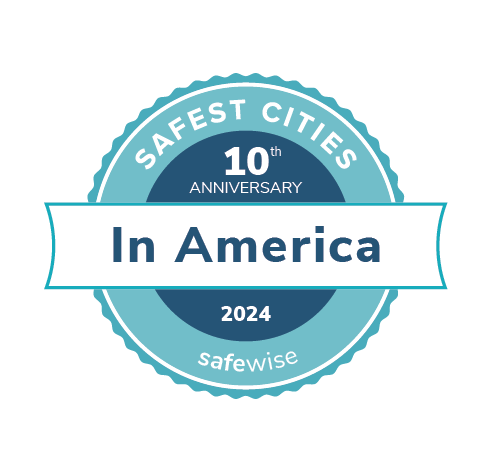 10th Anniversary circle badge for safest cities