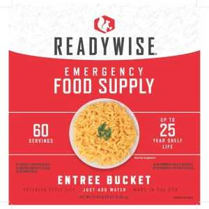 REadyWise entree buckets have 60 emergency servings of food for survival. Learn more and get pricing at Amazon.