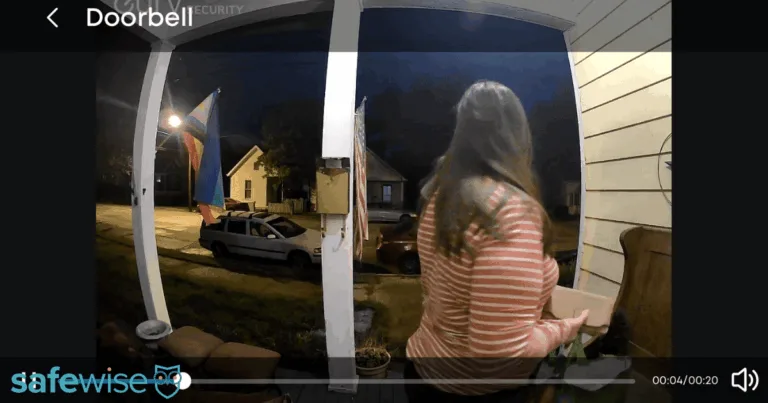 Eufy app camera footage at night.