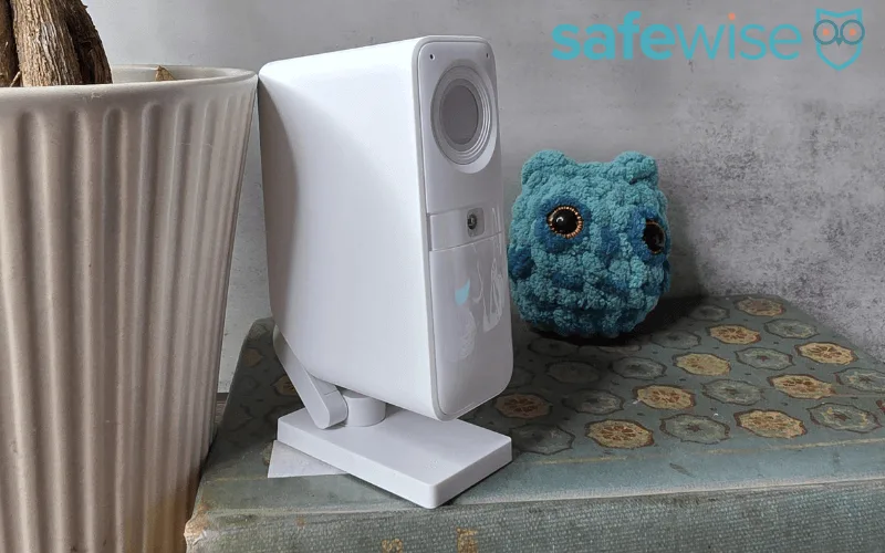 SimpliSafe Indoor Camera on shelf.
