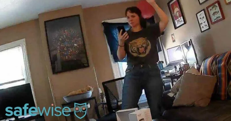 Katie testing the Cove indoor camera.