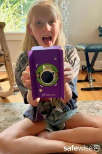 One of our kid testers - excited to unbox the myFirst Fone R2!