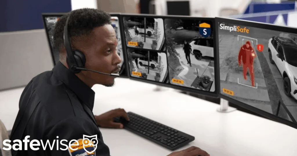 SimpliSafe Business Security offers 24/7 monitoring and AI outdoor deterrence, plus a $500 anti-theft reimbursement. Plans start at under $25.