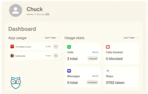 Browser-based parent dashboard for COSMO JrTrack5