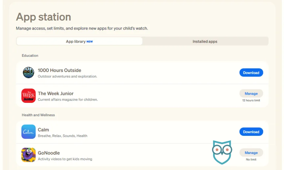 Partial list of COSMO JrTrack5 apps