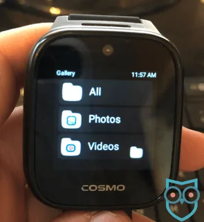 COSMO JrTrack5 has separate folders for photos and videos