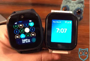 Home screen comparison of Verizon GizmoWatch 3 and Gabb Watch 3e