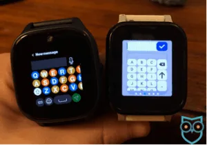 Full text keyboard comparison of Verizon Gizmo Watch 3 and Gabb Watch 3e