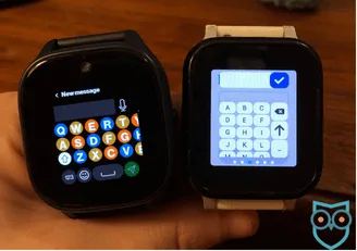 Full text keyboard comparison of Verizon Gizmo Watch 3 and Gabb Watch 3e