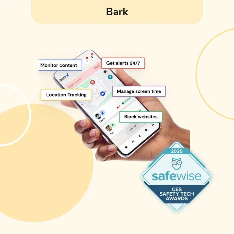 Bark named a SafeWise Best of CES 2026 winner in the family safety category. Read more about Bark on SafeWise.