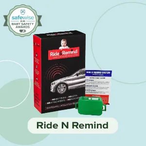 Ride N Remind is honored as the best device to prevent leaving kids in a hot car in the 2026 SafeWise Baby Safety Awards
