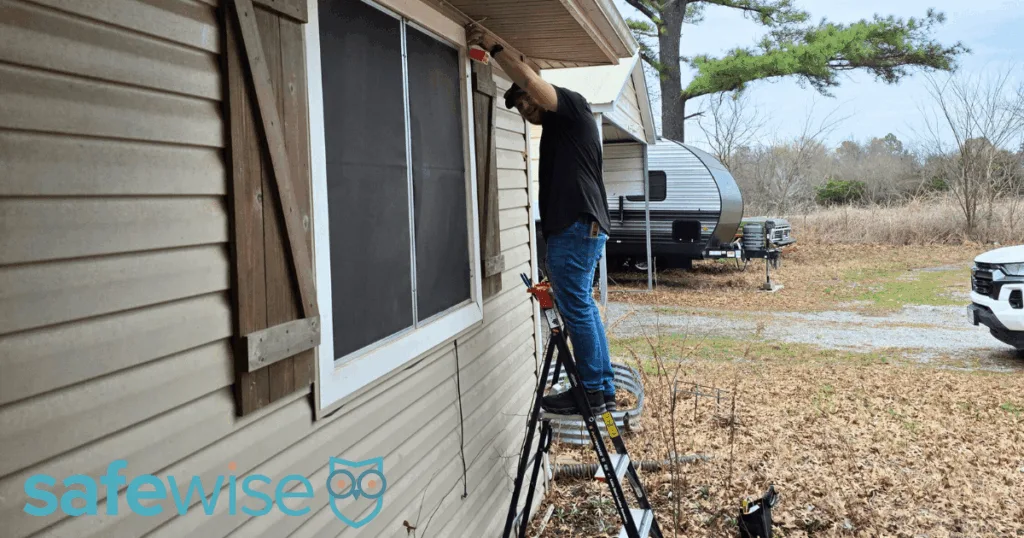 Vivint installer adding the Spotlight Pro to my Vivint Outdoor Camera Pro.