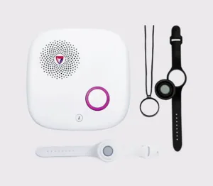 MGHome Landline base station with help button necklace and bracelet