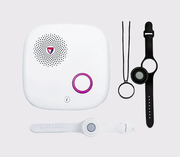 MGHome Landline base station with help button necklace and bracelet