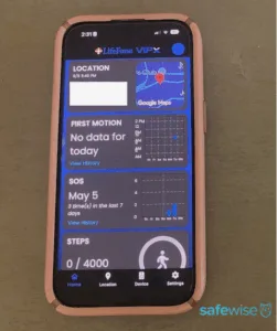 LifeFone VIPx2 app home screen on an iPhone