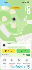 Screenshot of the XGO3's location on a map