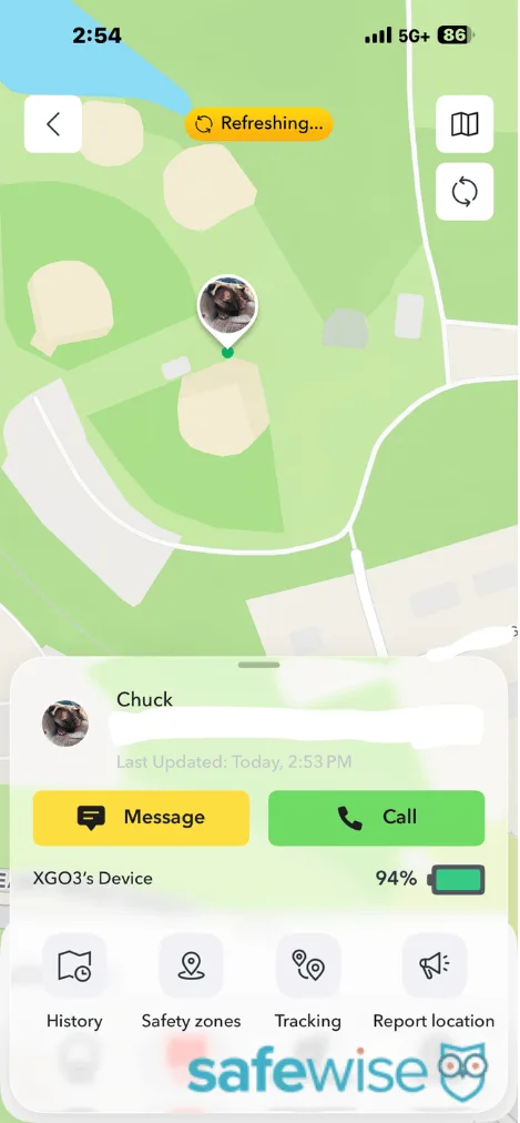 Screenshot of the XGO3's location on a map