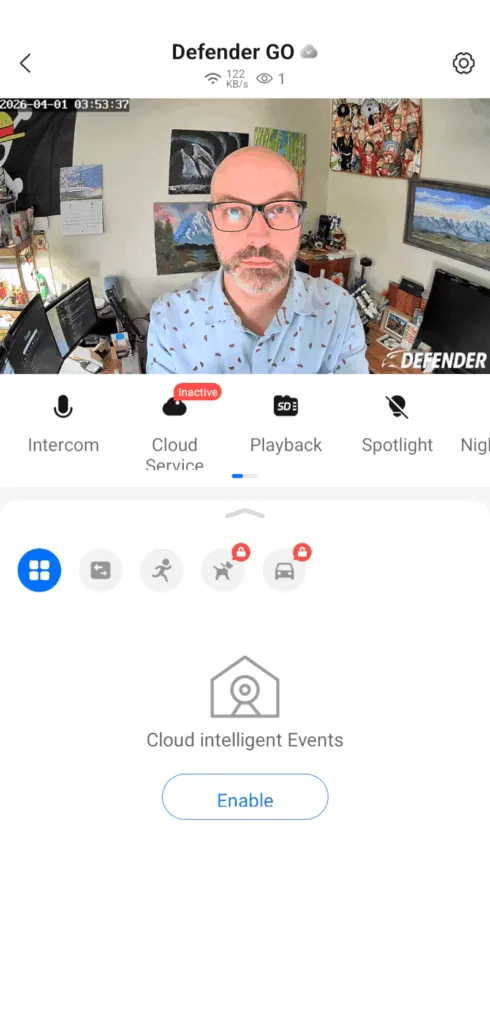 defender go clearvue app camera controls