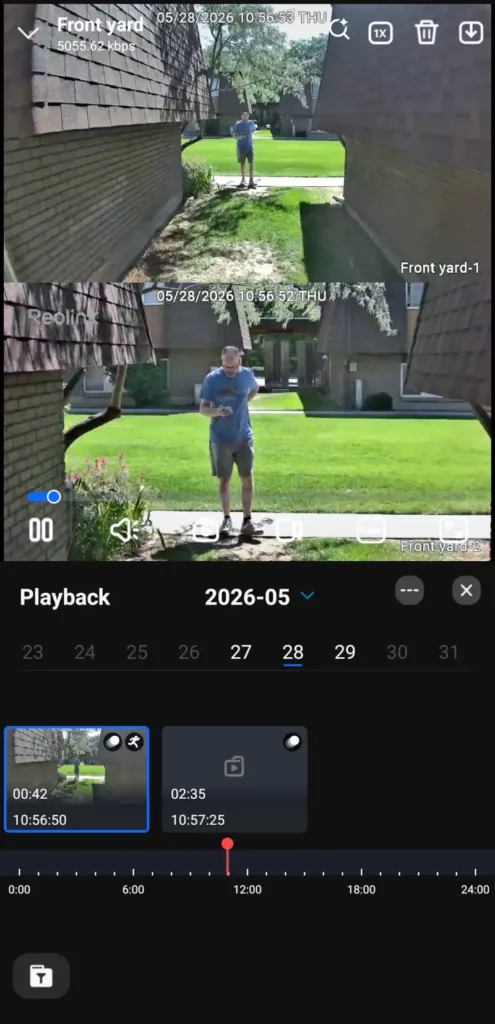 reolink trackflex floodlight wifi security camera app playback timeline