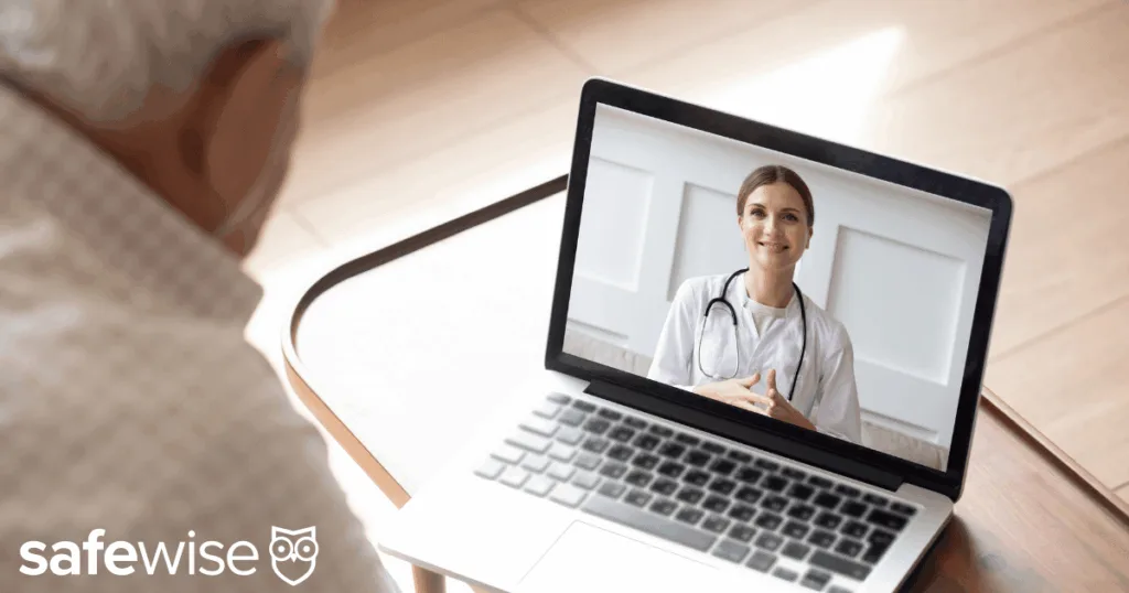 Man talking to a doctor on his laptop