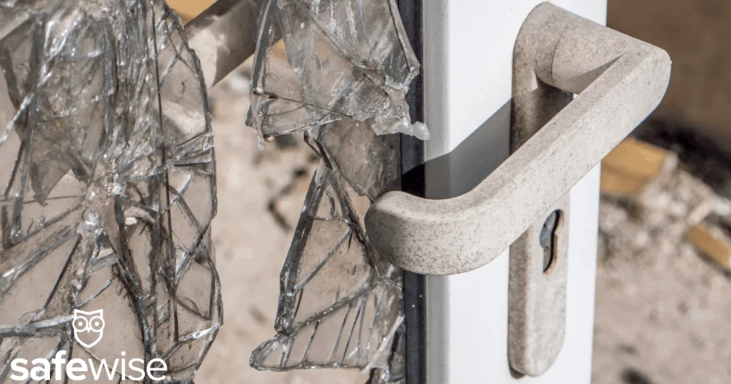 Door with broken glass