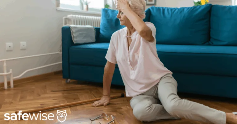 Woman who has fallen on the floor