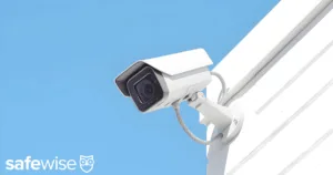 Security camera on the side of a house