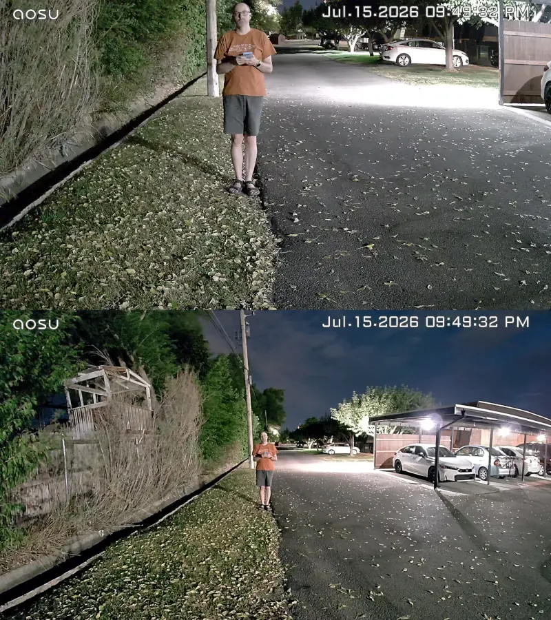 Aosu SolarCam T2 Pro nighttime ambient video quality