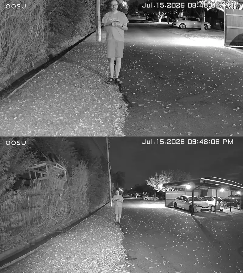 Aosu SolarCam T2 Pro nighttime infrared video quality