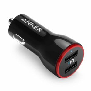 black anker USB dual car charger