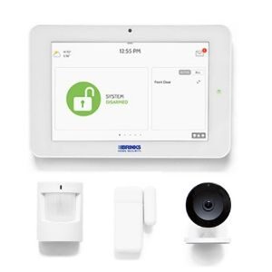 Brinks control panel, motion sensor, door sensor, and camera