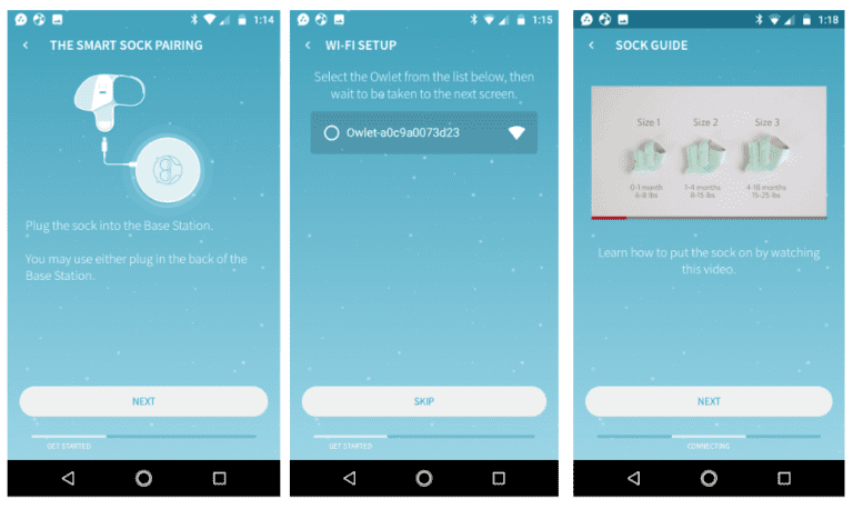 Owlet App Screenshots from Smartphone