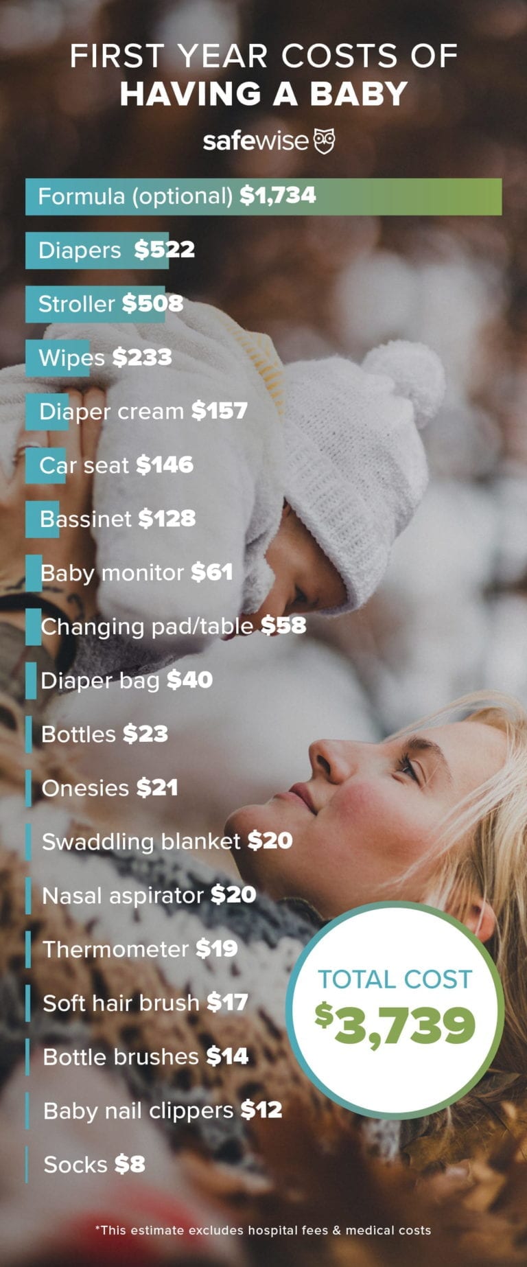 infograph for baby costs