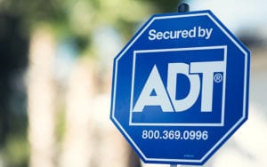 ADT security sign closeup