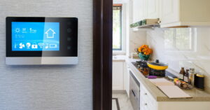 smart screen with smart home with modern kitchen
