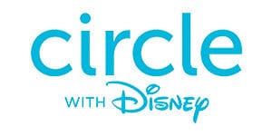 blue circle with Disney logo
